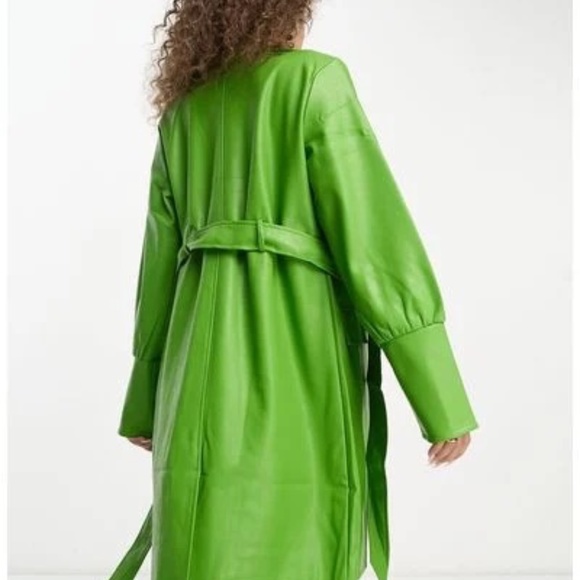 Green faux leather coat - Picture 2 of 2